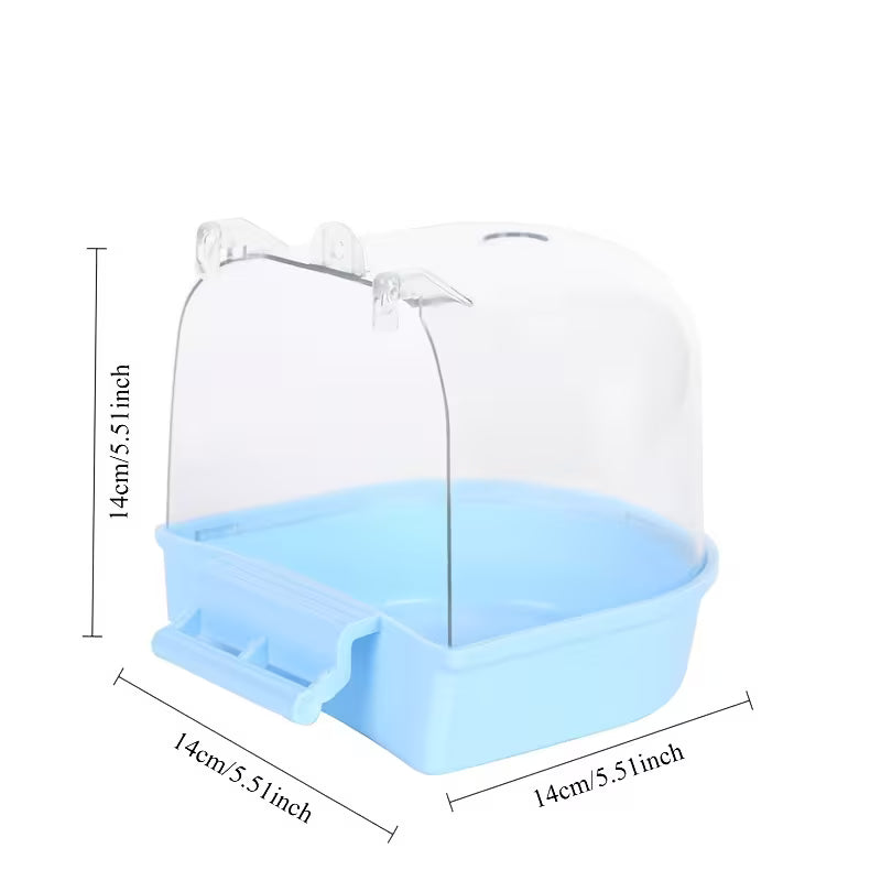 Bañera Transparente para Aves – Accesorio Antisalpicaduras para Jaula