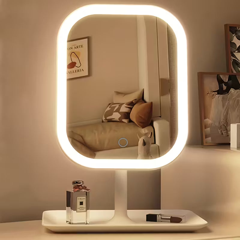 Espejo de Maquillaje LED Portátil con Control Táctil