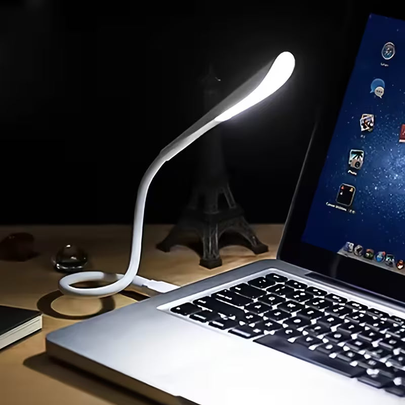Lámpara LED portátil con alimentación USB, ideal para lectura, trabajo y uso nocturno en el hogar u oficina