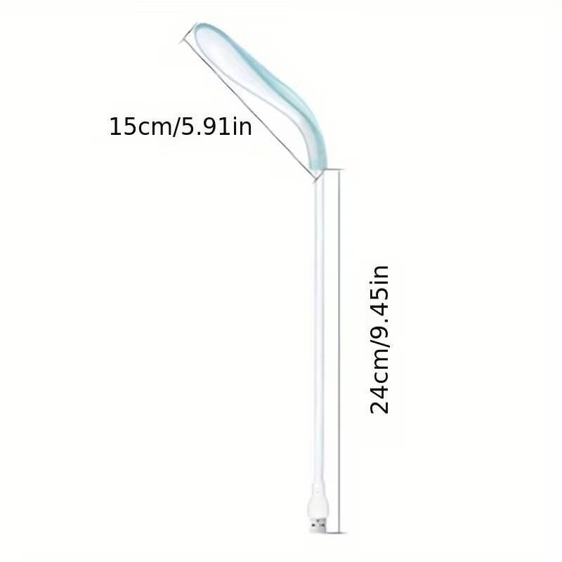 Lámpara LED portátil con alimentación USB, ideal para lectura, trabajo y uso nocturno en el hogar u oficina