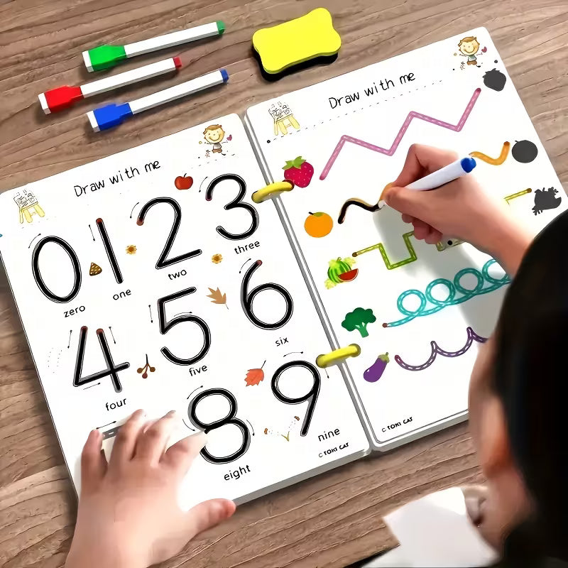 Libros Mágicos Reutilizables para Aprender a Escribir – Números y Letras