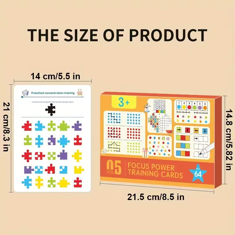 Set Educativo Reutilizable con 64 Tarjetas – Escritura y Control del Lápiz (3+)